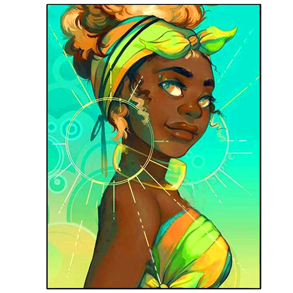 DIY Diamond Painting African Woman Picture Diamond Embroidery 5d Mosaic Needlework cross stitch Puzzle art room decor,