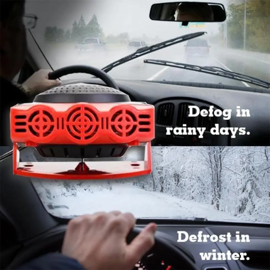 Нагреватель воздуха для автомобиля Defroster 12V отопление 150 Вт красный/черный и 0,4 кг охлаждающая машина