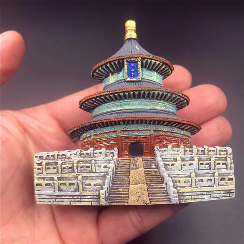 Temple of Heaven Полимерная Пекинская Великая стена, дверной замок, замок небеса, магнит на холодильник, 3D Известный китайский туристический сувенир наклейка на холодильник - Цвет: Temple of Heaven