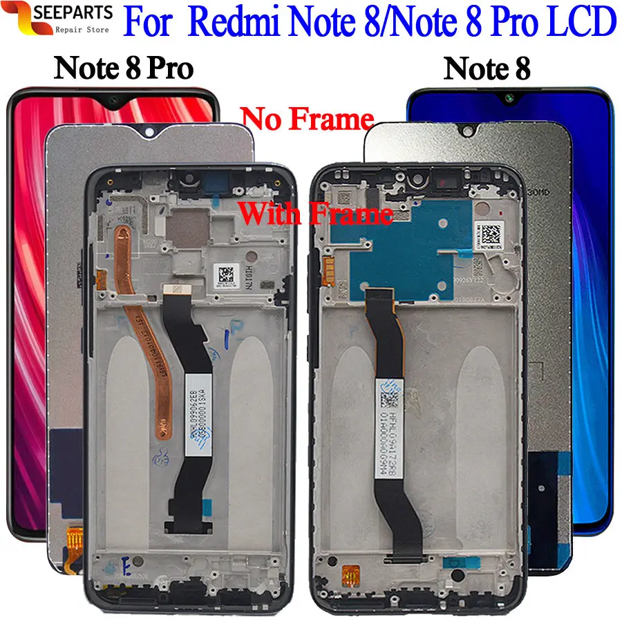 Дигитайзер сенсорного экрана в сборе для Xiaomi Redmi note 8 Pro ЖК-дисплей с рамкой redmi pro