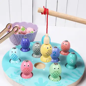 

Wooden Fishing Game Multifunctional Learning Early Montessori Educational Toys For Children Gift Clip Strawberry Balance Toys