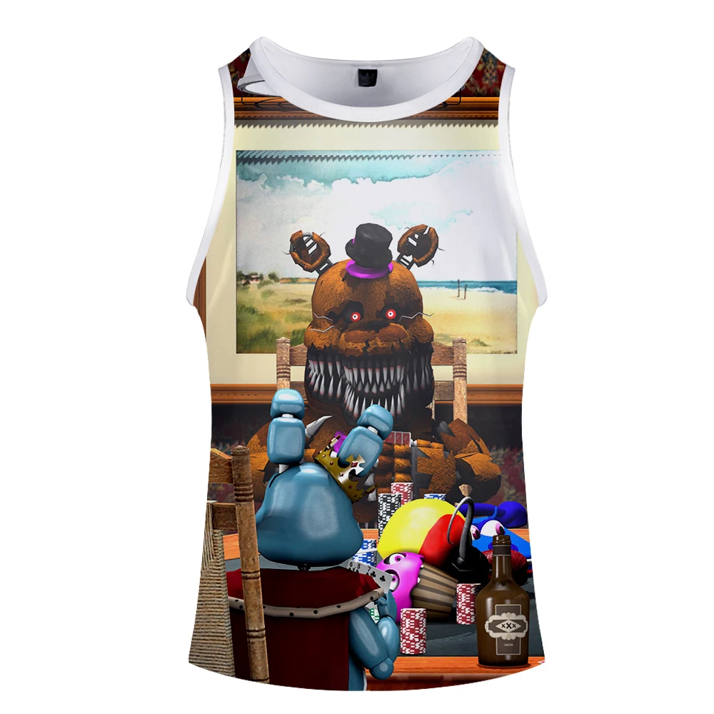 Five Nights at Freddy harajuku Gyms, майка без рукавов для тренировок, майка, Мужская одежда для бодибилдинга, мужской спортивный жилет, Майки