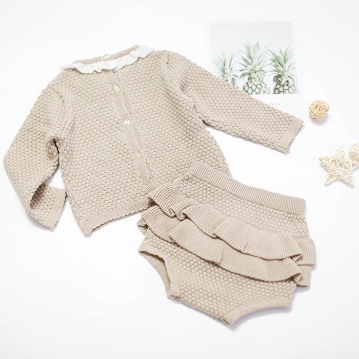 Baby Girls Boys Clothing Sets Spring Autumn Fashion Baby Girls Clothes Long Sleeve Knit Sweater+Shorts Sets of Children