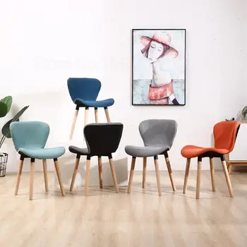 

Nordic Dining Chair Net Red Chair Home Desk Chair Back Nail Salon Ins Dressing Modern Minimalist Solid Wood Chair