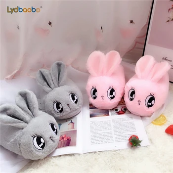 

S/M Size Cute Big Eyes Rabbit Toys girls lovely indoor ladies home shoes plush warm women Girls Gifts Present