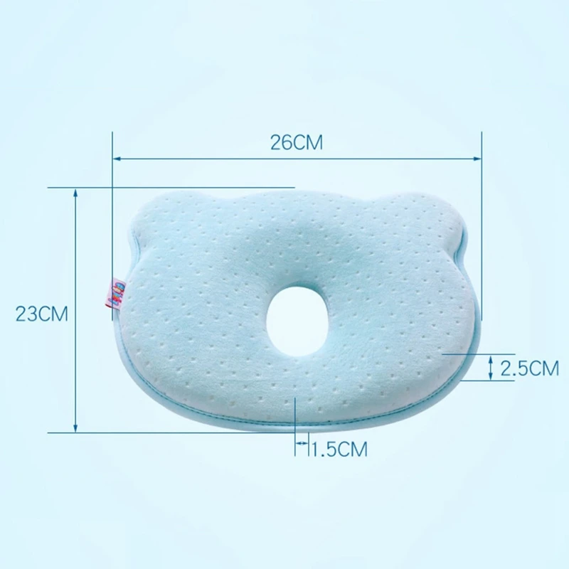 Подушка для новорожденных с рисунком медведя из мультфильма, плоская голова, шея, предотвращающая появление младенцев, не скатывается, подушка для поддержки младенцев, подарки для малышей