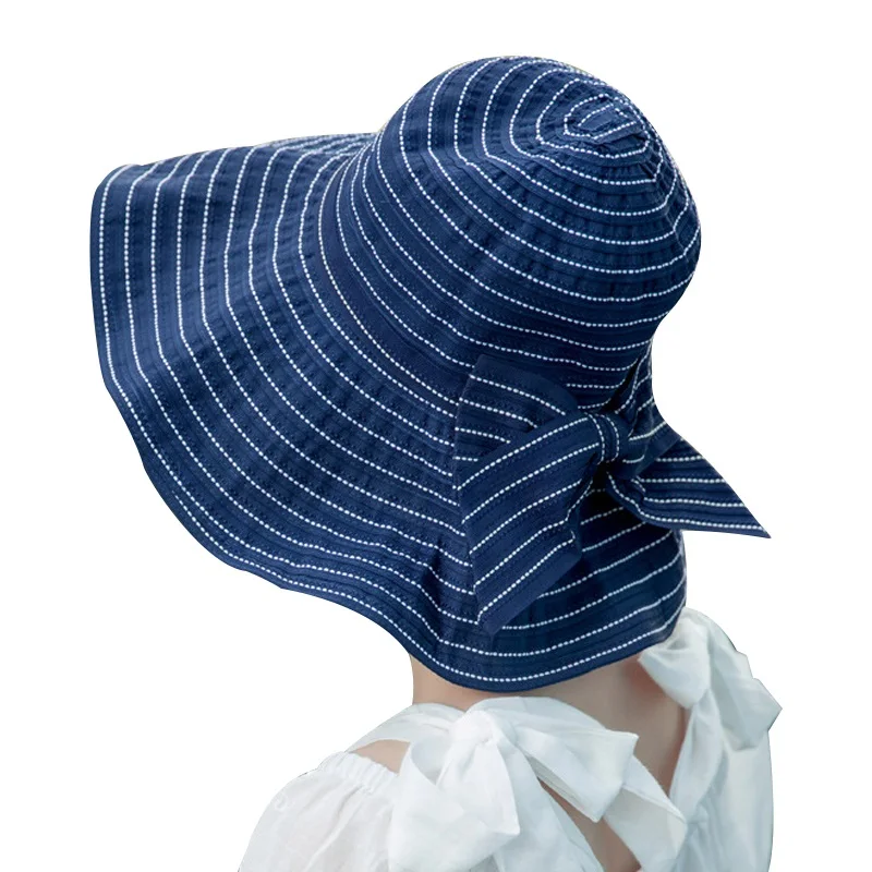 DL Sombrero Mujer повседневные Универсальные солнцезащитные шапки однотонные Gorras цвет Солнцезащитный складной соломенный бант хлопковая Панама - Цвет: DL
