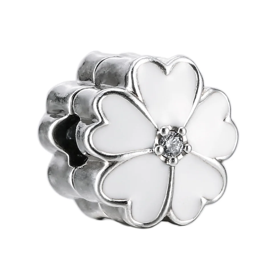 Crystallised Снежинка DAZZLING Daisies цветок первоцвета зажим бисеры соответственные Пандоре обаятельные браслеты 925 пробы шарма стерлингового серебра ювелирные изделия - Цвет: 11