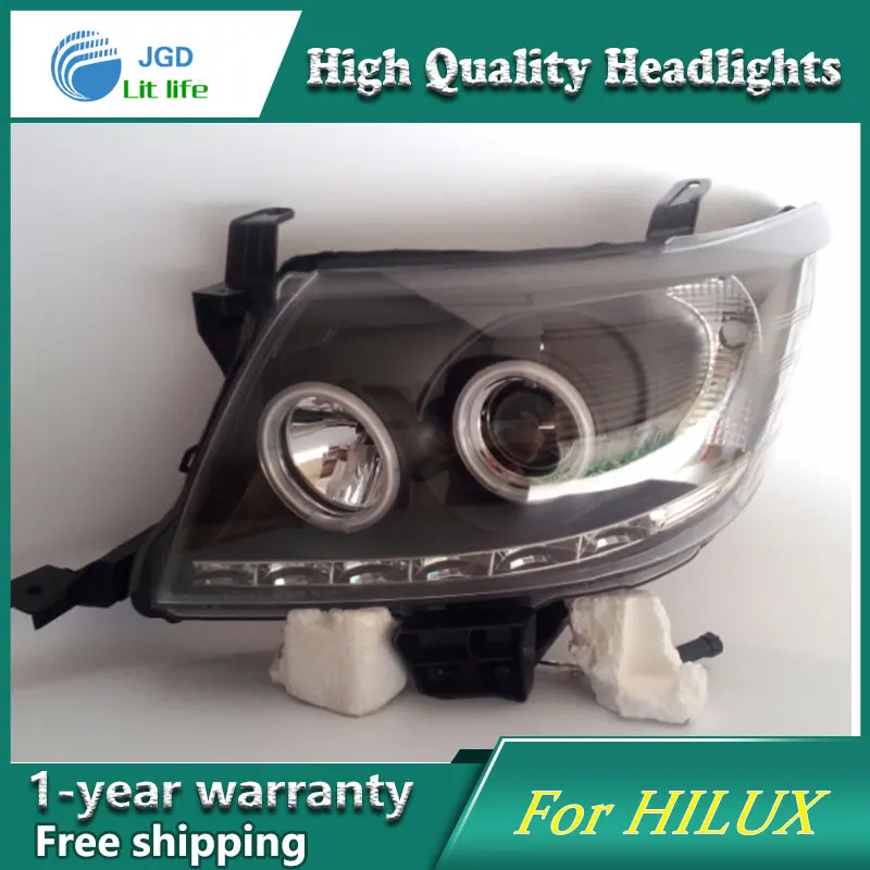 Стайлинг автомобиля чехол для Toyota Hilux Vigo фары 2004 2010 светодиодные DRL линзы