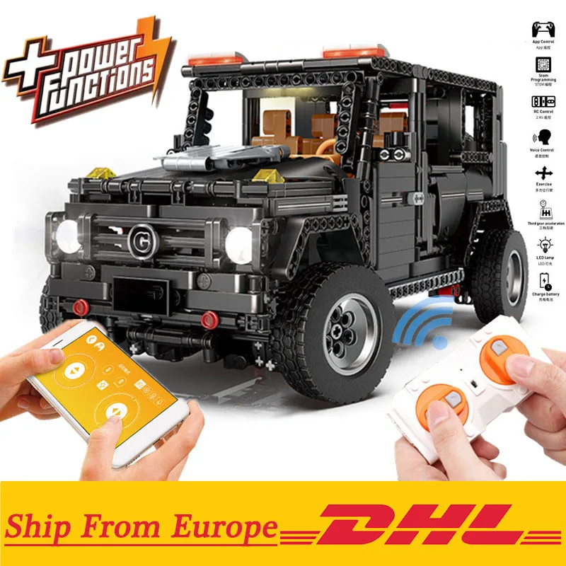 

New APP RC G-Glass G500 AWD Wagon SUV Vehicle Fit Technic MOC 2425 Motor Power Function Building Blocks Bricks Toy Kid Birthday