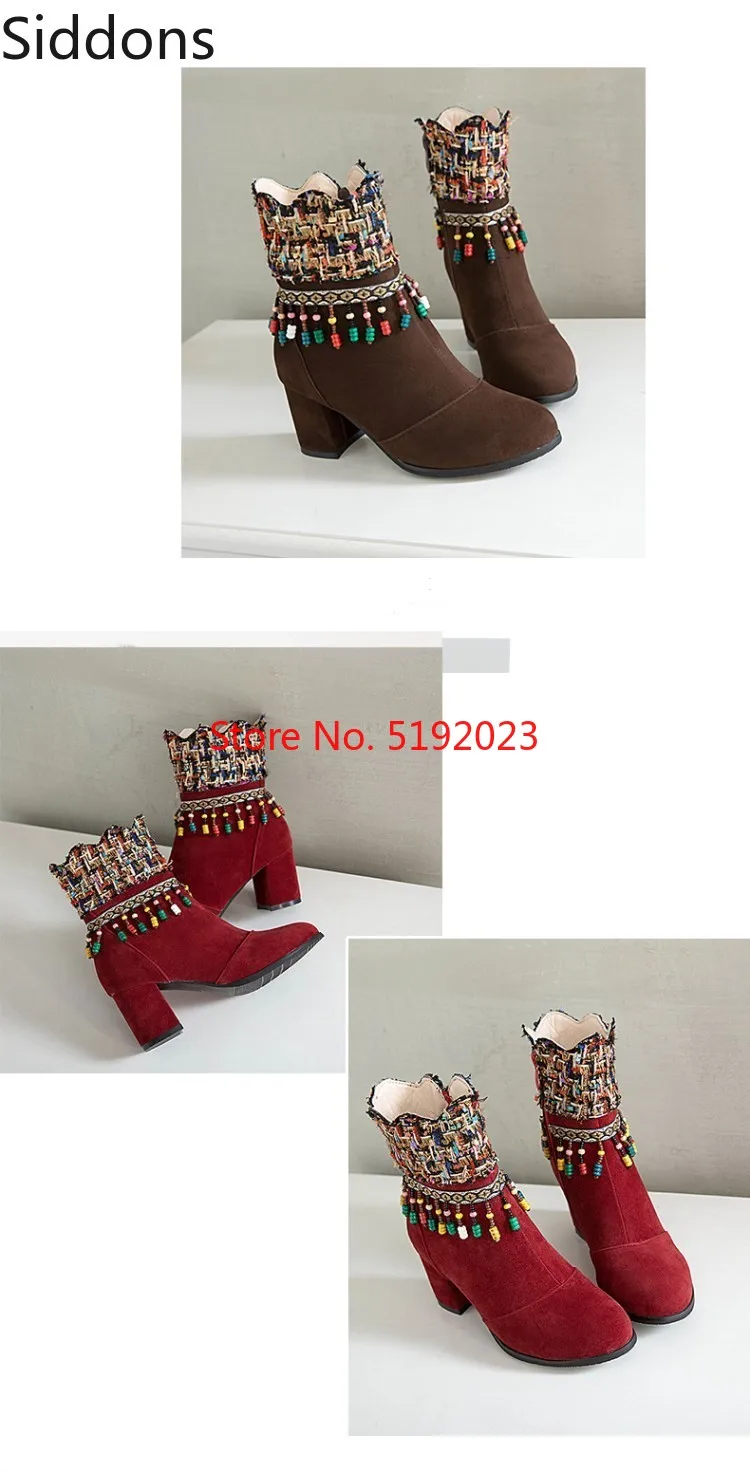 Лидер продаж; зимние сапоги; женская модная кожаная обувь на молнии с бахромой и бусинами; коллекция года; большие размеры 34-43; D116