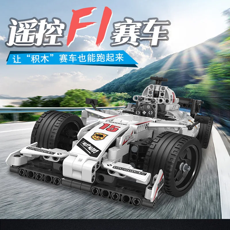 

MOC F1 Racing Car Remote Control 2.4GHz Technic with Motor Box 729pcs Building Blocks Brick Creator legoinglys Toys for Children