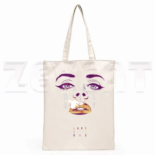 Lana Del Rey LOGO Printed Graphic Hipster Cartoon Print Shopping Bags Girls Fashion Casual Pacakge Hand Bag K