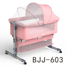 

Baby bed With Net And Mattress Portable Removable Crib Cradle Foldable Adjusting Stitching Nest