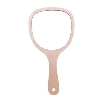

1PC Handheld Mirror Hanging Hole Retro Cosmetic Mirror Makeup Mirror for Office Dormitory Home Bathroom