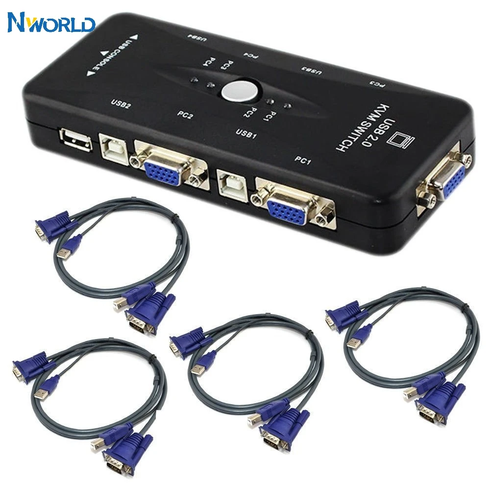 1 компл. 4 квм переключателя + концентратор порта USB 2 0 адаптер VGA/детской розетки