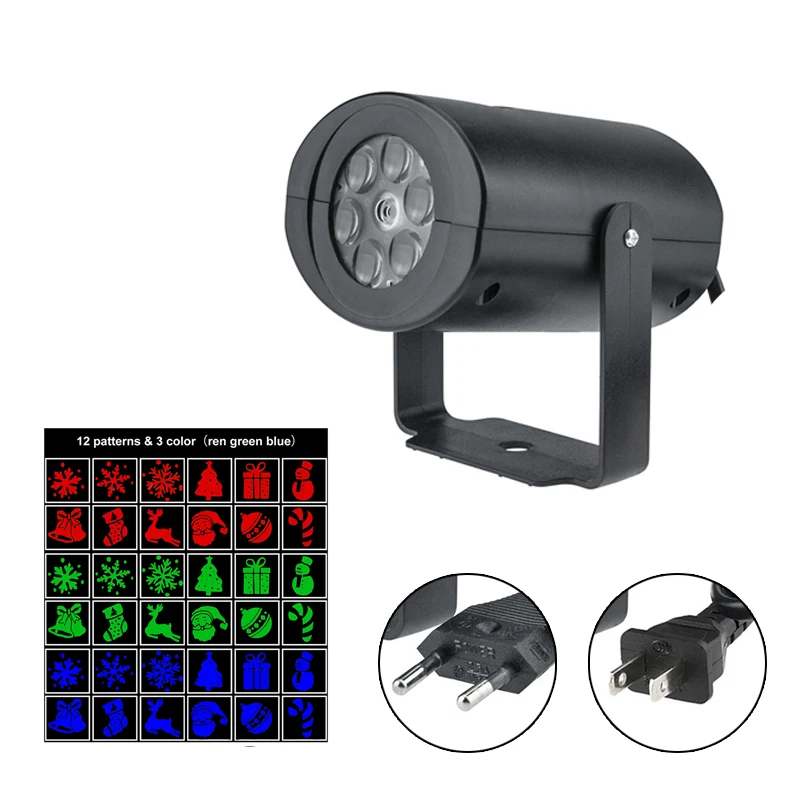

12 Pattern LED Snowflake Projector Light Christmas Laser Projection Lamp Outdoor Home Garden Supplies