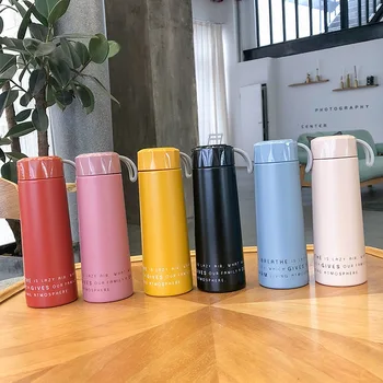 

Concise Solid Color Vacuum Cup Ins Student Glass Stainless Steel Portable Fresh Originality Lovers Cup