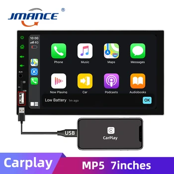 

JMANCE 2 Din Apple Carplay Car Radio Bluetooth Android Auto 7" Touch Screen Video MP5 Player USB TF ISO Stereo System Headunit
