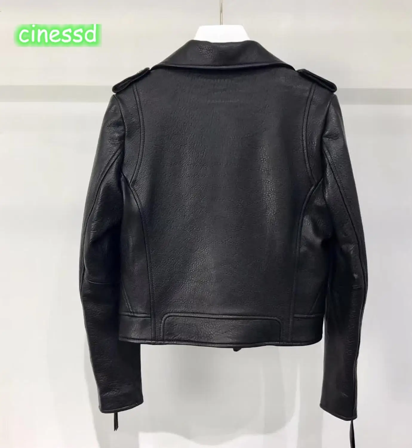 Cinessd новейшая Высококачественная аутентичная кожаная куртка модная повседневная Высококачественная женская одежда костюм локомотив