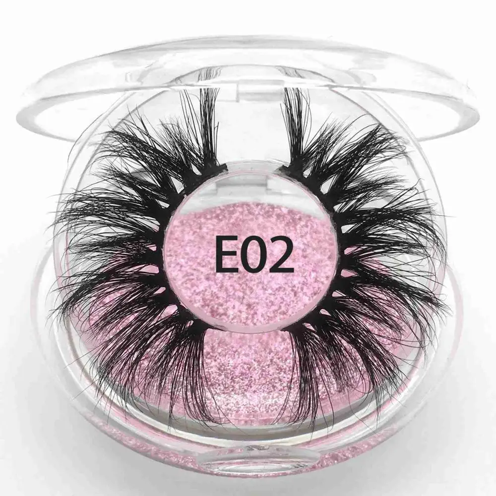 E02 Round case Настоящие норковые ресницы, норковые ресницы, пряди, бесплатно, 3D, 25 мм, ресницы, мягкие драматические ресницы E10 Maquiagem - Цвет: E02 Round case