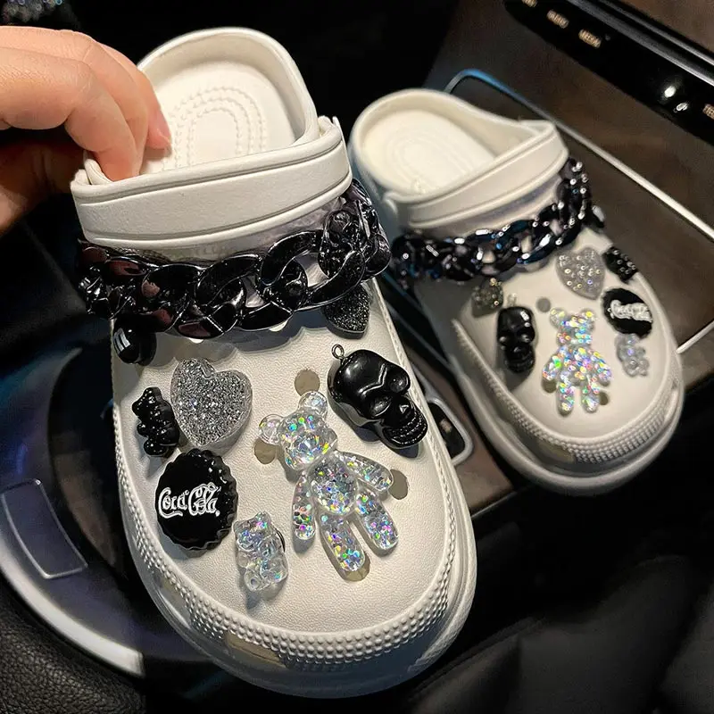 Trendy Rhinestone Croc Charms Designer DIY Quality Women Shoes Charms for JIBS Anime Chain Clogs Buckle Kids boys girls Gifts