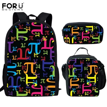 

FORUDESIGNS Pieces of Pi-Dancing Shapes Pattern Teenager Schoolbag Colorful Shoulder Bookbag Kids Backpack Mochila Escolar