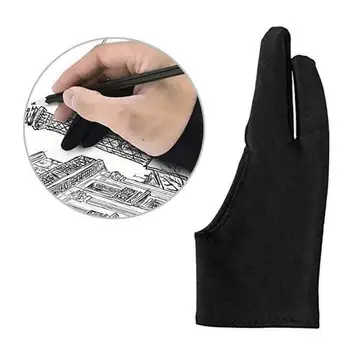 

Black Glove With Two Fingers Anti-fouling Drawing Painting Artist For Any Graphics Drawing Tablet