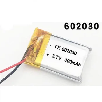 

300mAh 3.7V 602030 lithium polymer Rechargeable battery For Bluetooth Speaker MP3 MP4 Smart Watch wireless card Selfie stick