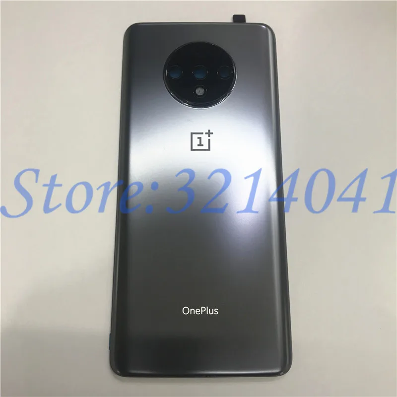Gray Оригинальное стекло 6,5" для Oneplus 7T крышка батареи задняя дверь с объективом камеры Стекло Запасная часть задняя крышка+ клей - Цвет: Gray