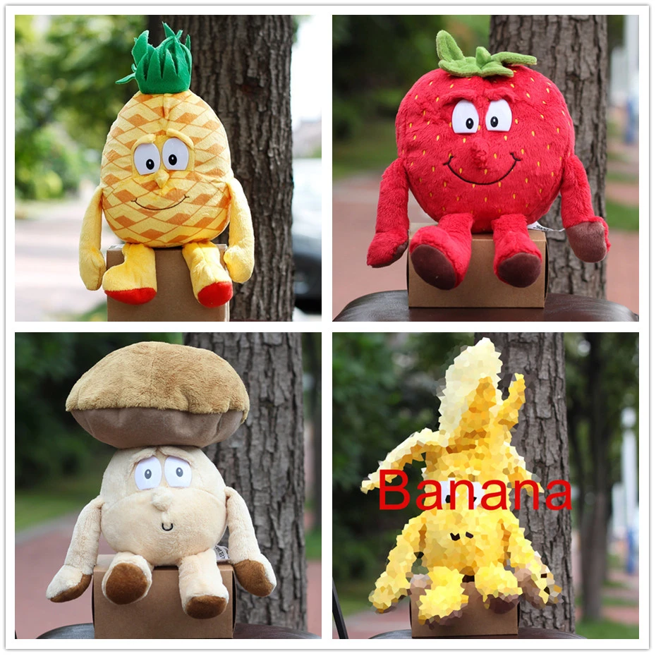 

Selling Free Shipping Fruit Vegetables Series Strawberry Broccoli Watermelon Cherry Banana Mushroom Soft Plush Doll Toy