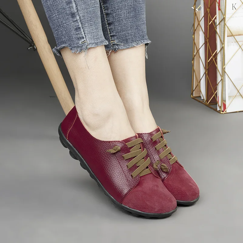 

2021 Patent Leather Shoes Woman Spring Ladies Shoes Slip on Ballet Flats Sneakers Women Oxford Shoes Plus Size Moccains 35-44