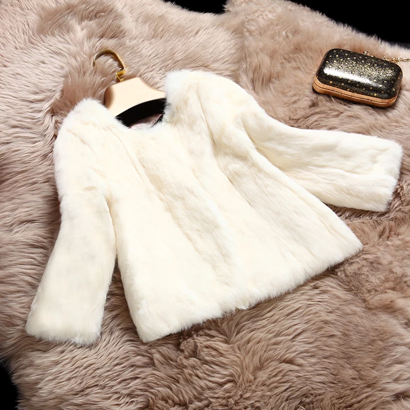 

New autumn and winter 2019 slim short coat women's thick full pelt rabbit fur overcoat women cotton padded jacket free shipping