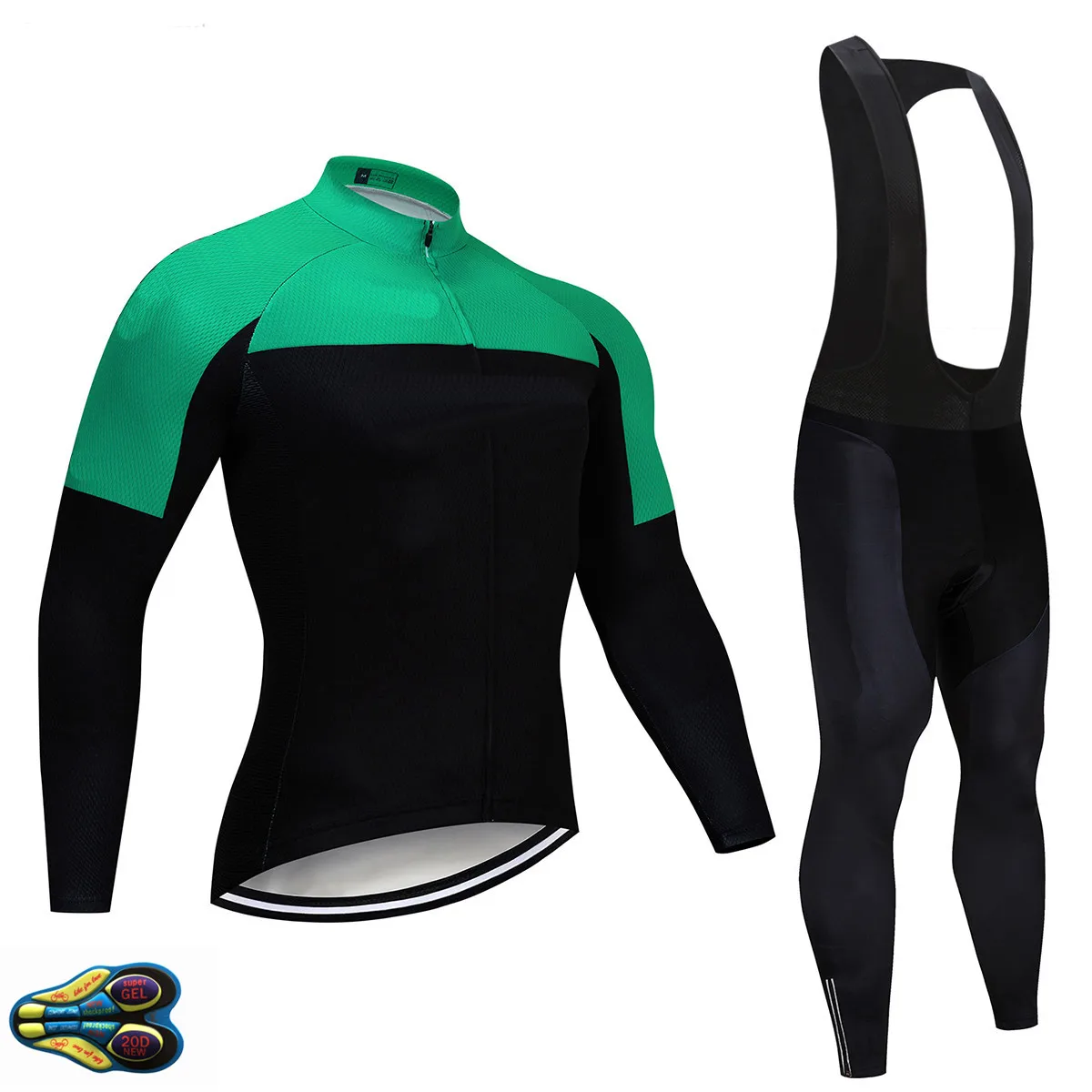 Pro UCI Team зеленая велосипедная майка 20D Pad велосипедные штаны Ropa Ciclismo мужская Весенняя/Осенняя велосипедная одежда