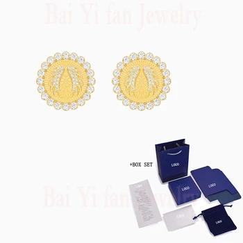 

Fashion Jewelry SWA New LUCKY GODDESS EARRINGS Yellow Gold Elements Angel Wings Disc Shape Crystal Female Romantic Gift