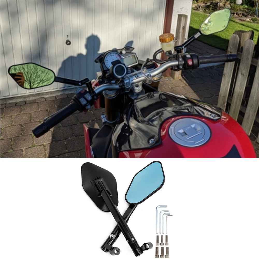 

Universal Motorcycle Rear View Mirrors Rearview Handlebar Mirror CNC Aluminum Accessories For Honda Kawasaki Yamaha Suzuki Vespa