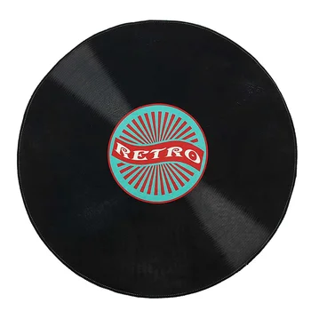 

120/100/80cm Retro CD Carpet Mat Antique Sofa Chair Cushion Side Carpet Non-slip Short Velvet Mat Vinyl Records Door Decor Rug