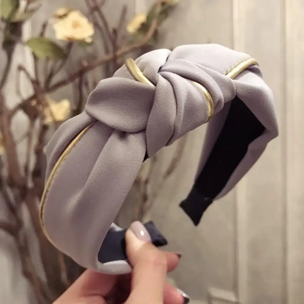 Fabric wide 5 Модный топ из искусственной кожи, широкая повязка на голову, обруч для волос, Ретро стиль, простой ободок, аксессуары для волос, повязка на голову, Классный женский однотонный головной убор - Цвет: Fabric wide 5