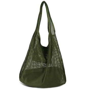 

New Fashion Trend Perspective Mesh Bag Large Capacity Fashion Shoulder Bag Shopping Women'S Handbag