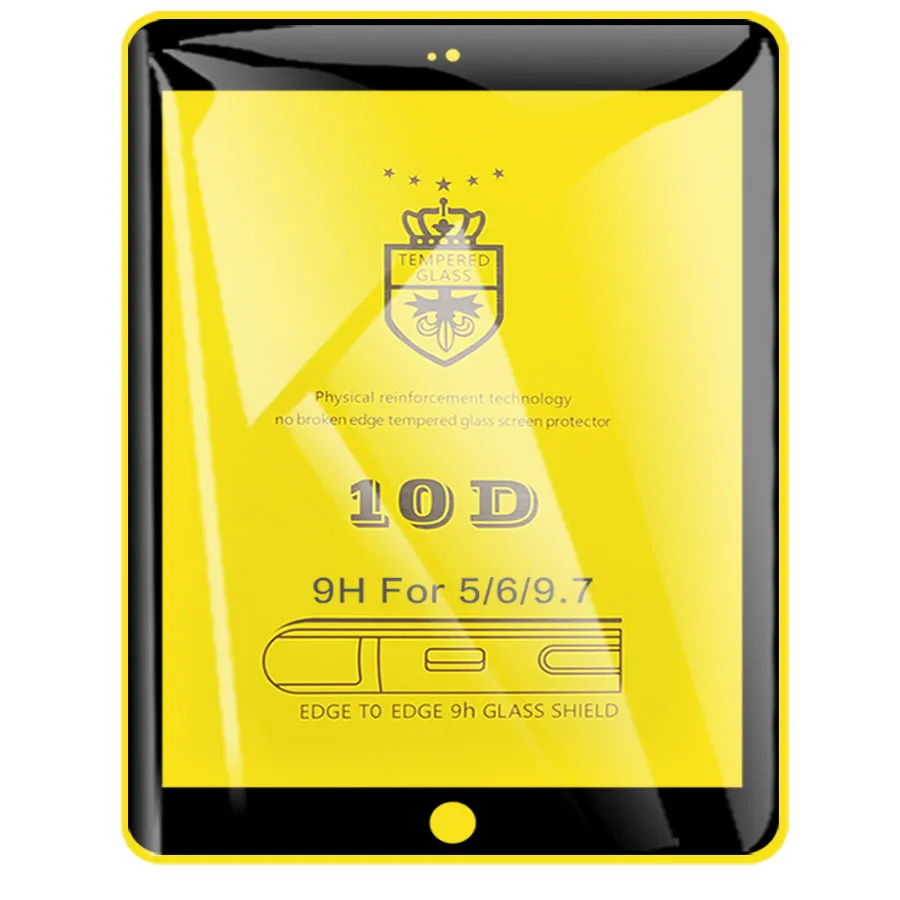 9,7 ipad стекла для Apple ipad 5 6 ipad Air 1 2 Pro защитное стекло ipad 5 ipad 6 ipad pro ipad 9,7 9,7 дюймов Air1 Air2 5gen 6gen поколения 5th 6th 10D - Цвет: Black