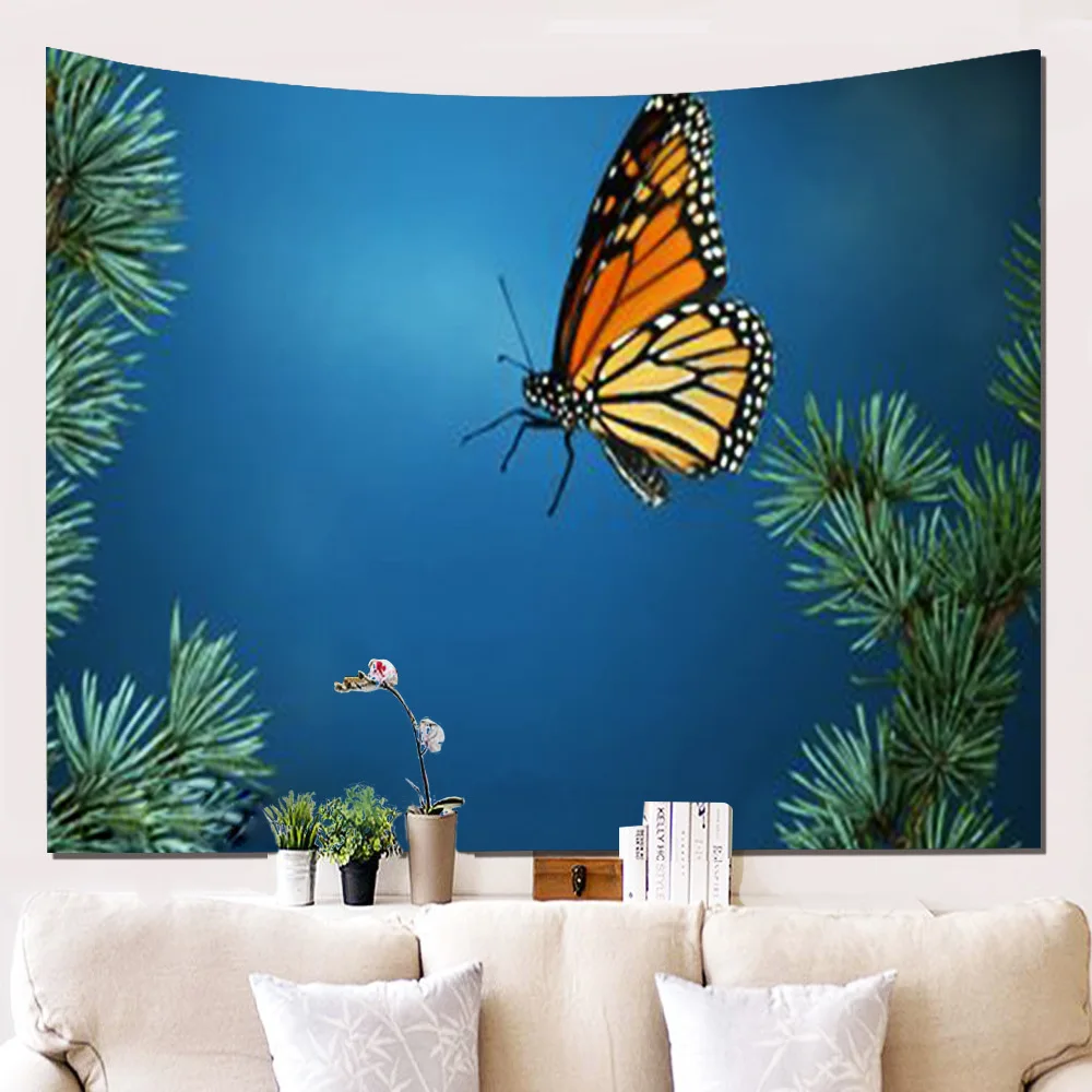 Zeegle Creative Tapestry Butterfly Pattern Wall Hanging Blanket Bed Account Beach Towel Picnic Blanket Living Room Art Tapestry