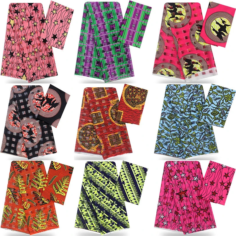 Органза ткань чистый шелк ткань африканская ткань Анкара ткань Африканская вощеная ткань принтом 3+ 3 ярдов органза лента шелковый воск B2-E2