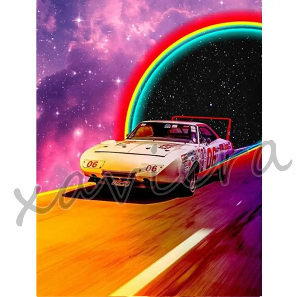 

Diy 5D Diamond Painting Car Cross Stitch Fantasy Landscape Full Round Drill Embroidery Needlework Mosaic Picture of Rhinestones