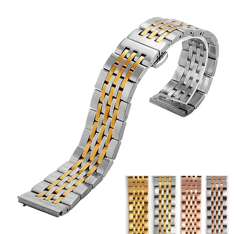 

High Quality Stainless Steel Watchband Bracelet 18mm 20mm 22mm Universal Men and Women Watches Strap Wristband