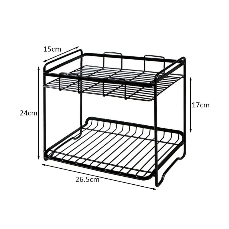 Кухонное домашнее двойное Кованое железное хранилище, стеллаж для сезонных приправ, кухонная полка для ванной комнаты, отделочный стеллаж, Домашний Органайзер
