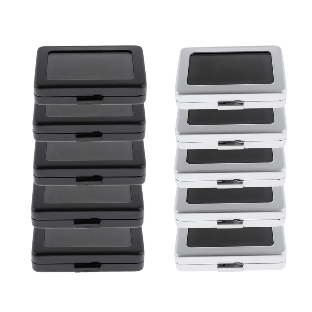 

10Pcs Gemstone Diamond Gem Jewelry Storage Box Organizer Case, Double-Faced Velvet Lining Pad