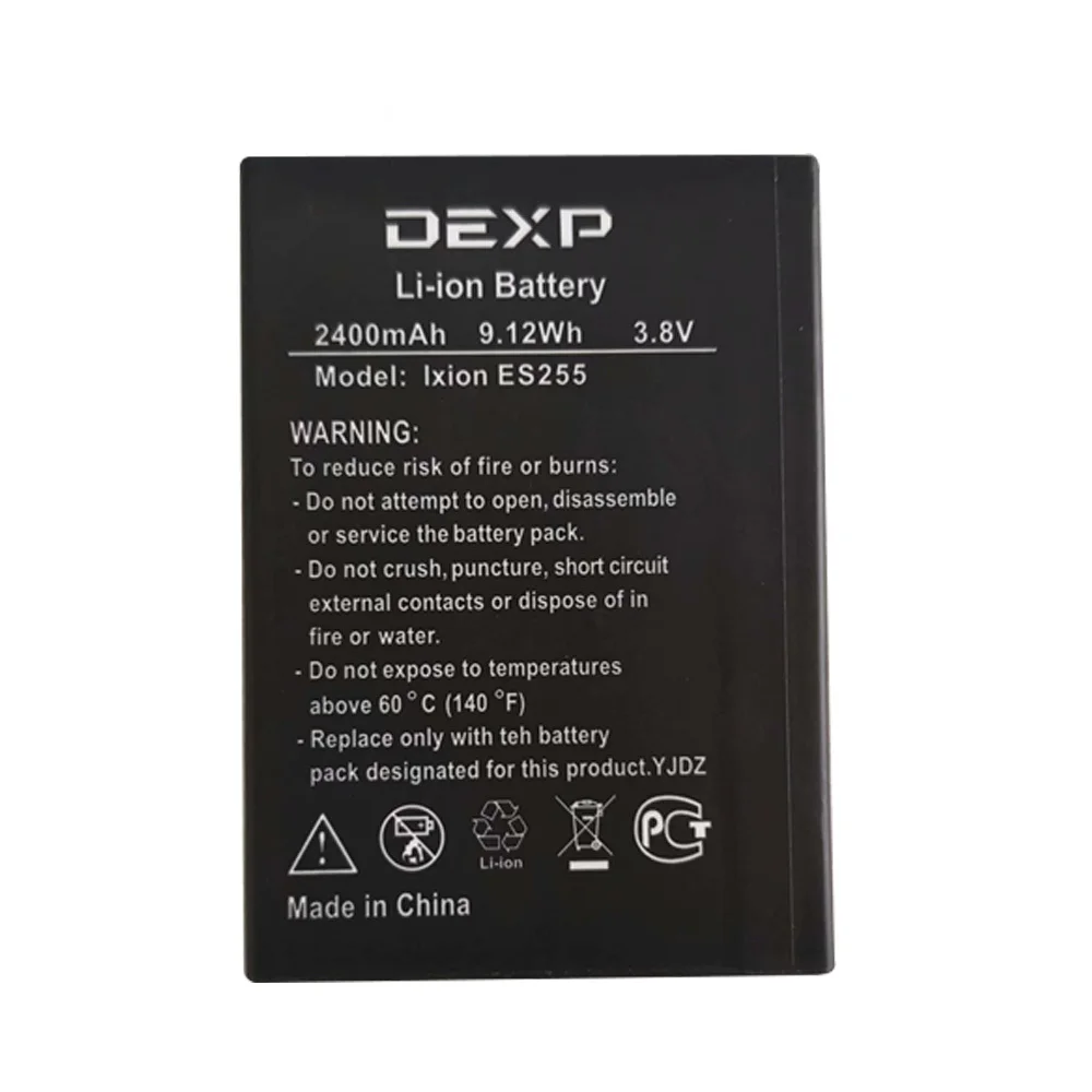 Новый высококачественный аккумулятор ES255 2400 мАч для DEXP Ixion Fire Accumulator Batery