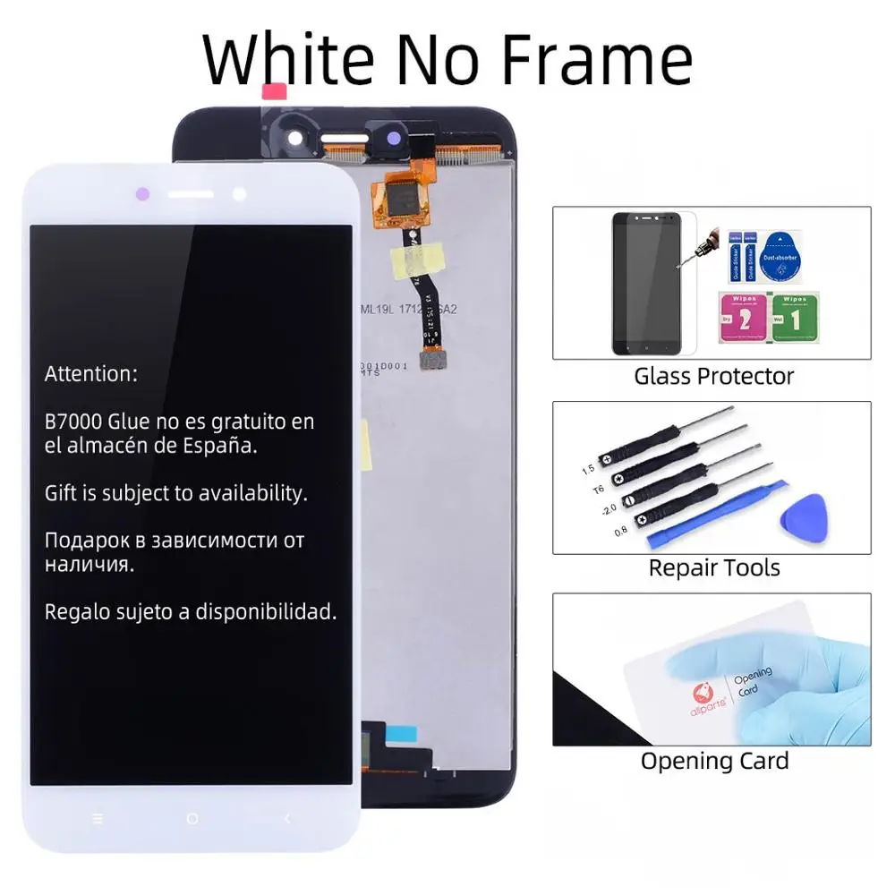 White No Frame 10-Штрихи Дисплей для Xiaomi Redmi 5A LCD в сборе с тачскрином на рамке 5.0'' черный белый золото - Цвет: White No Frame