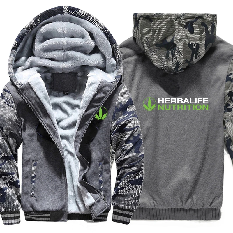Herbalife Nutrition толстовка с логотипом, зимняя утепленная камуфляжная новая куртка на молнии для мужчин и женщин, флисовая камуфляжная толстовка с капюшоном