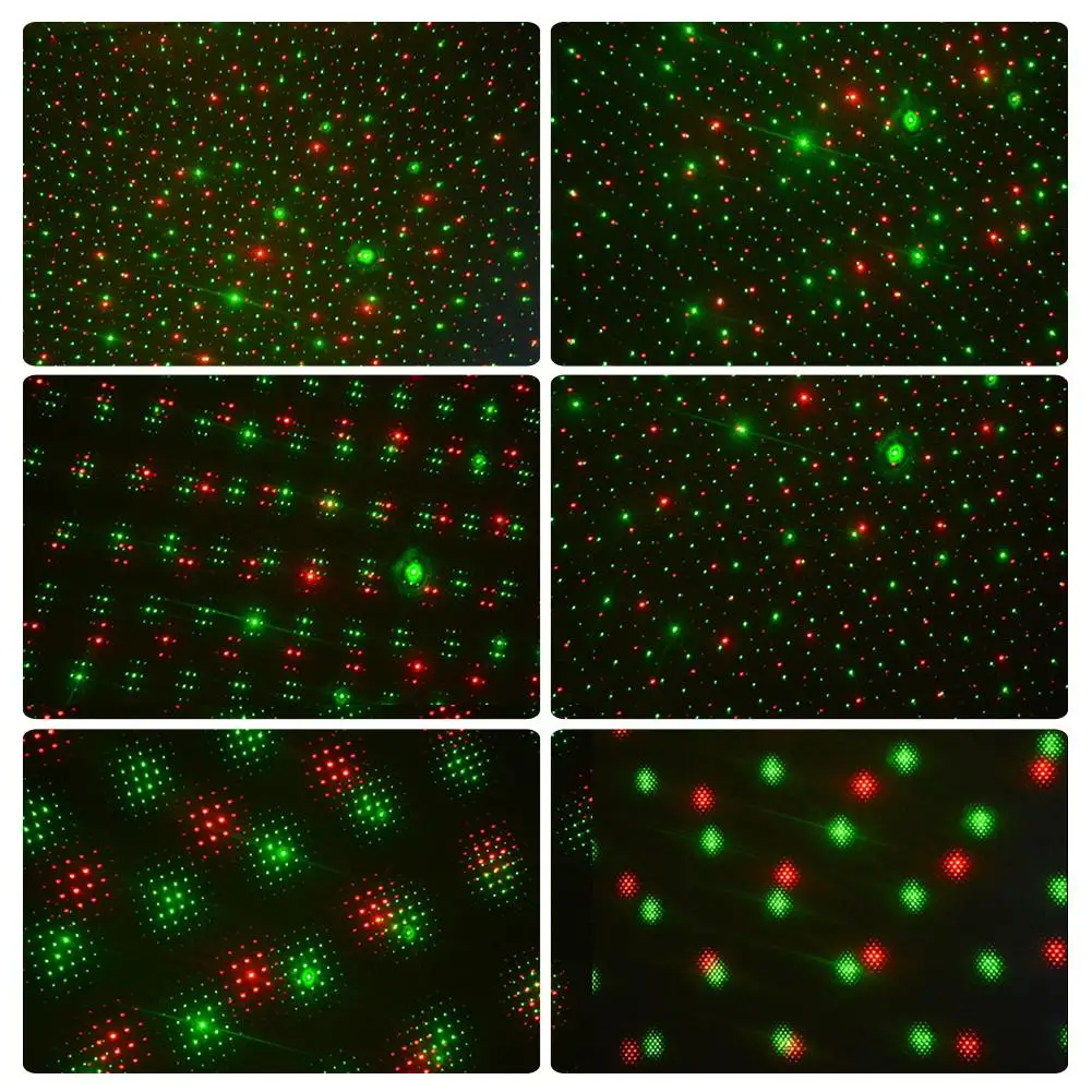 Mini LED Laser Projector Sound Activated Disco DJ Stage Light RG Strobe Lamp Birthday Wedding Christmas Party Starry Sky Lamp